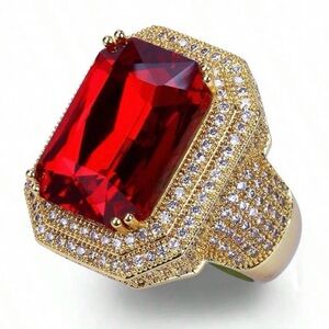 Fabulous red gold ring sz 8